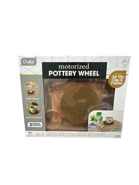 Motorized Pottery Wheel Kit With Air Dry Clay & Paints For Ages 6+ - 2 Speed Mot